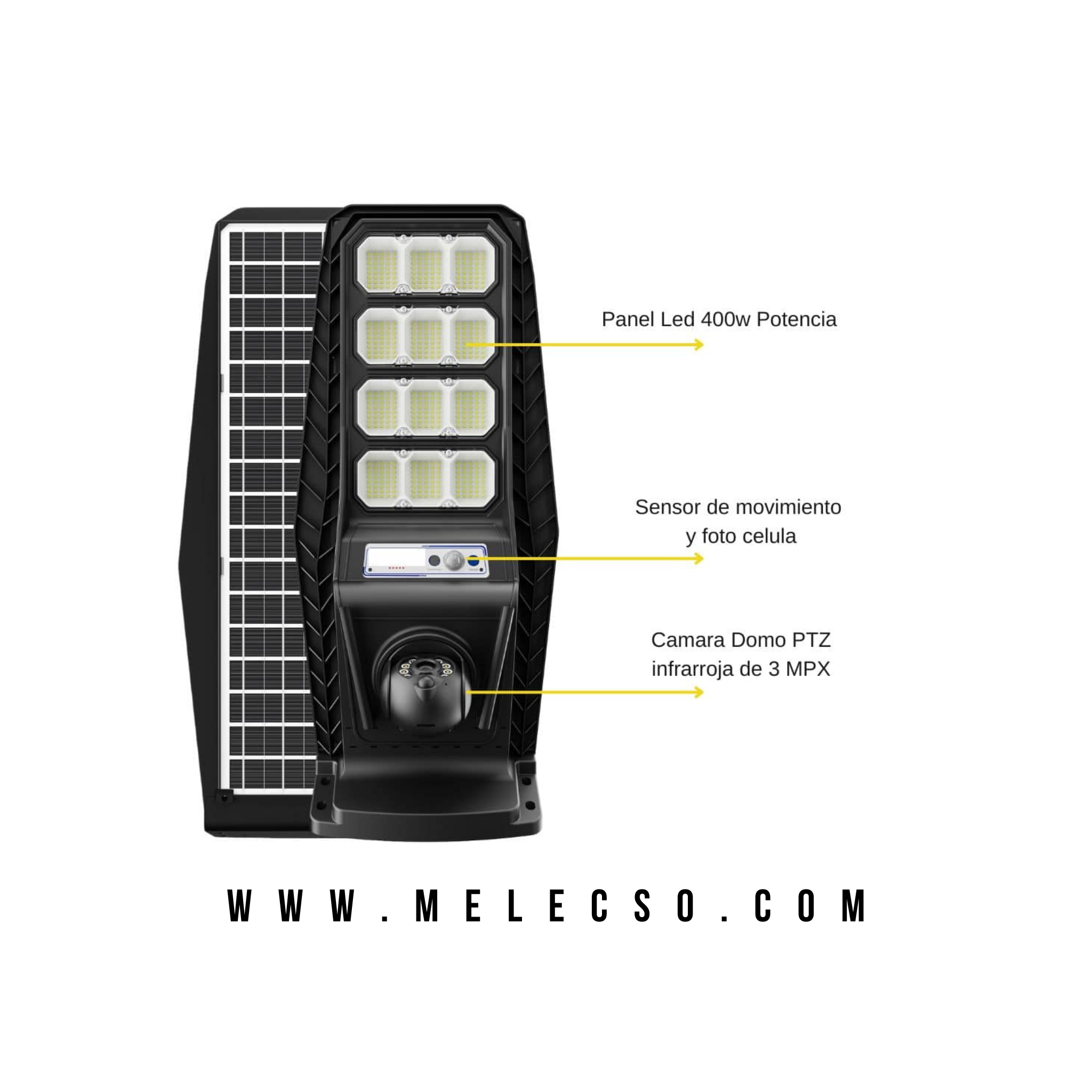 Luminaria SOLAR Con Camara Integrada PTZ SECURITY 400W