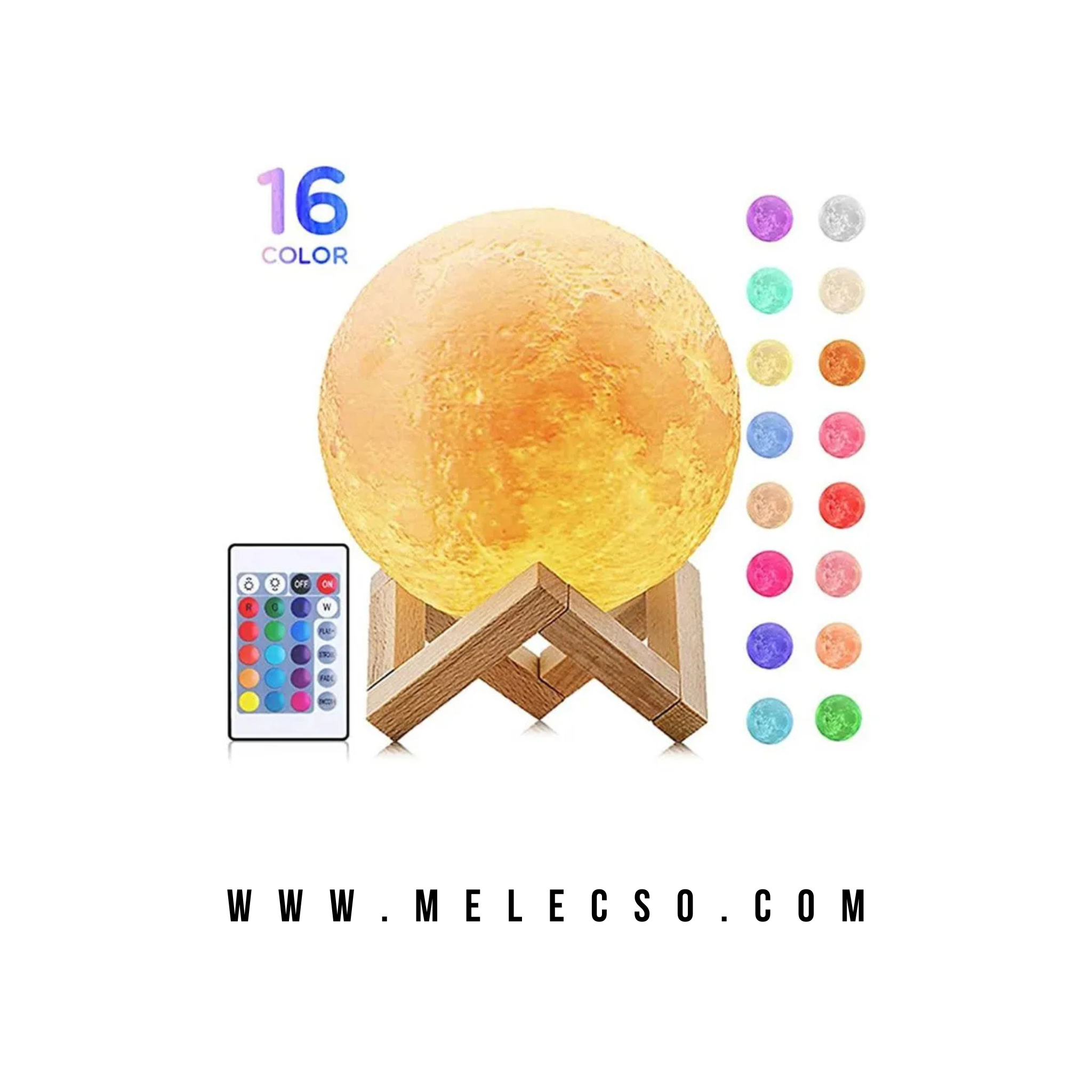 Lampara Luna luz Led 16 Colores 15cm