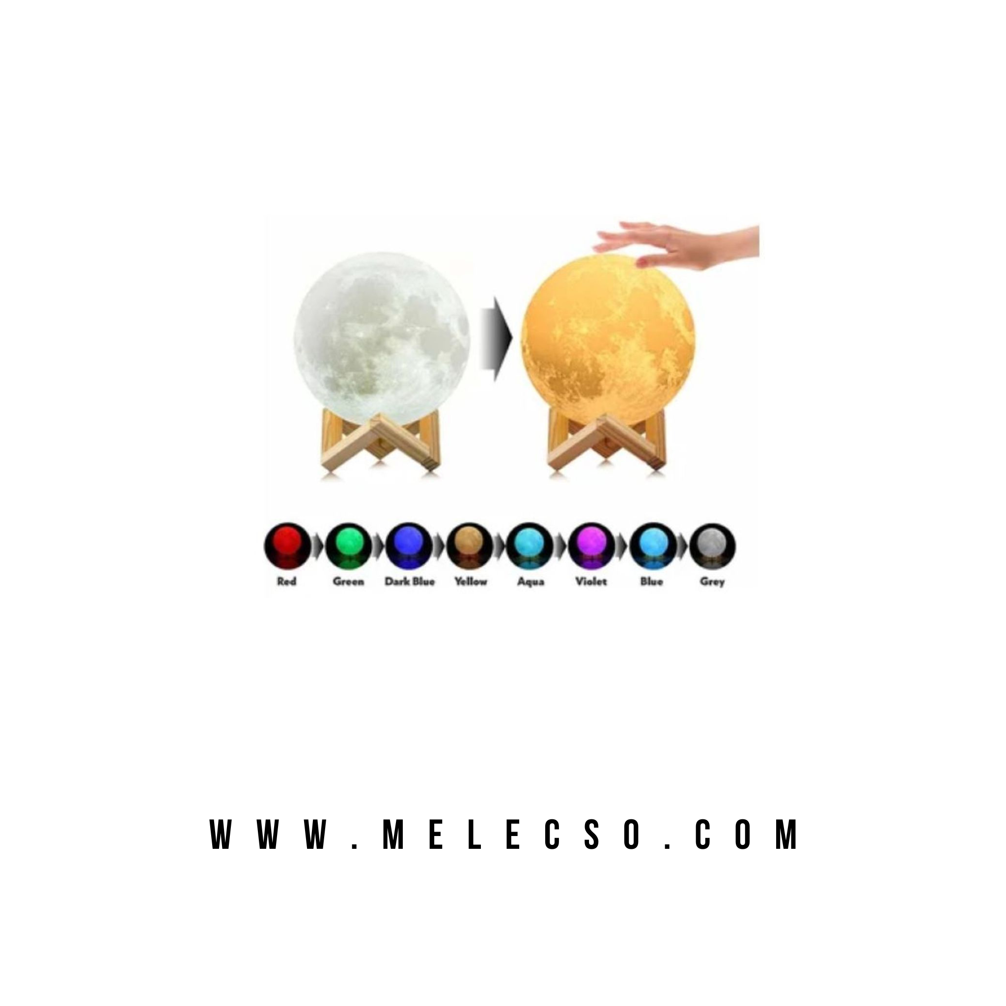 Lampara Luna luz Led 16 Colores 15cm