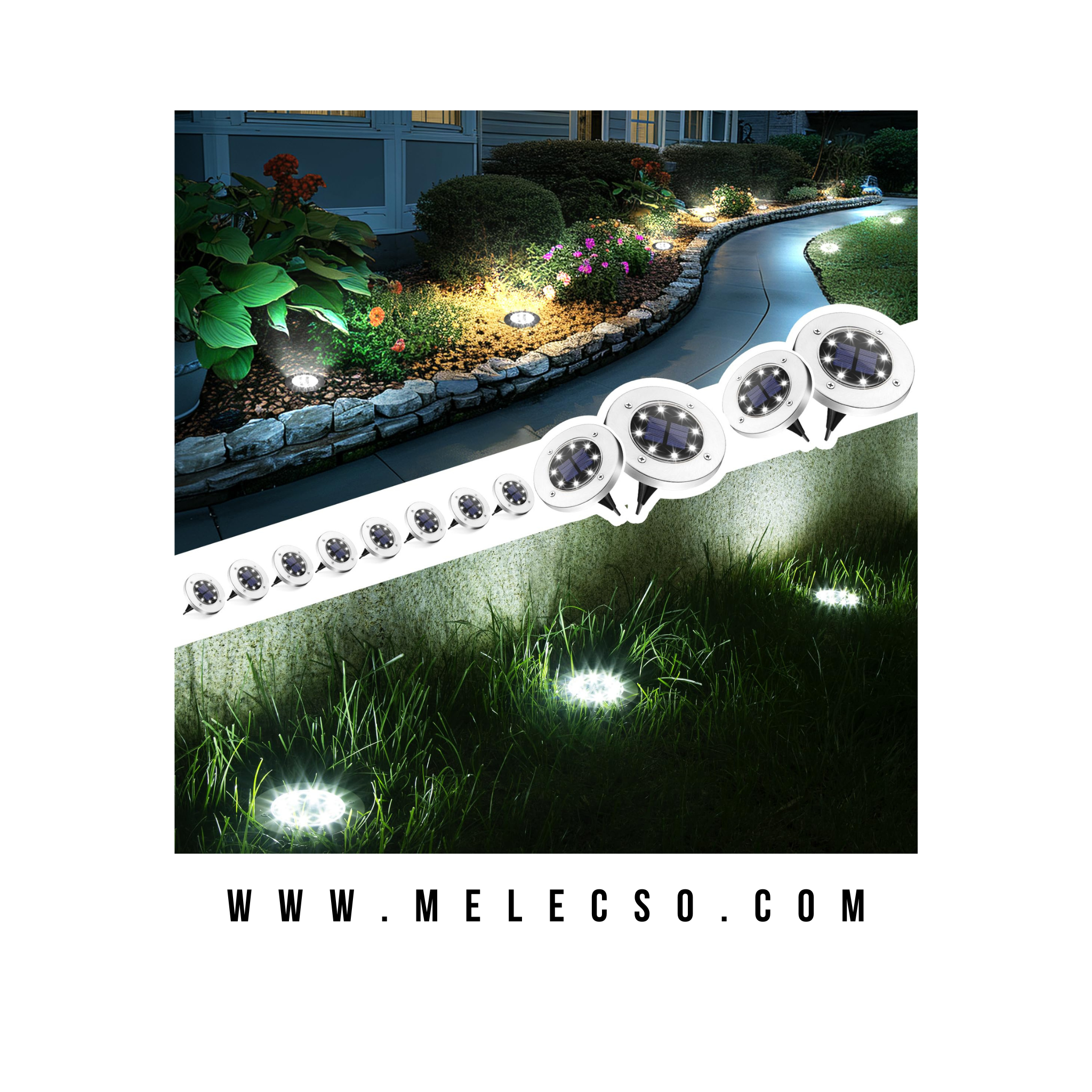 Estacas Solares Luces De Tierra Pack 8 piezas