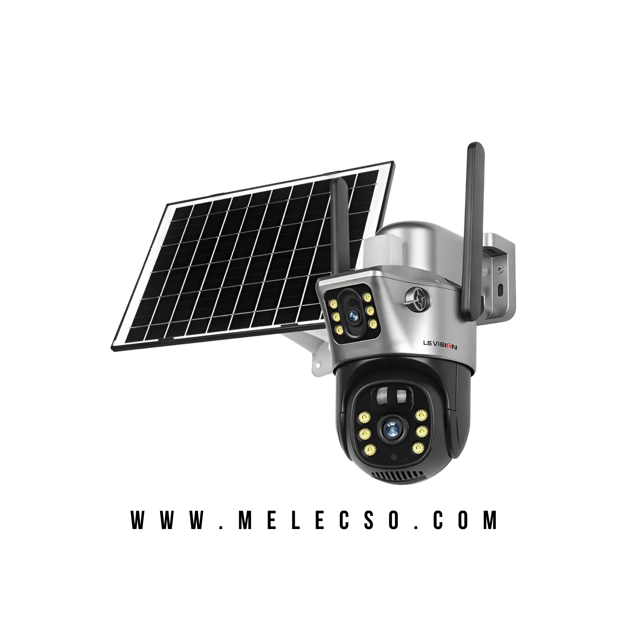 Cámara Solar de Seguridad Doble Lente