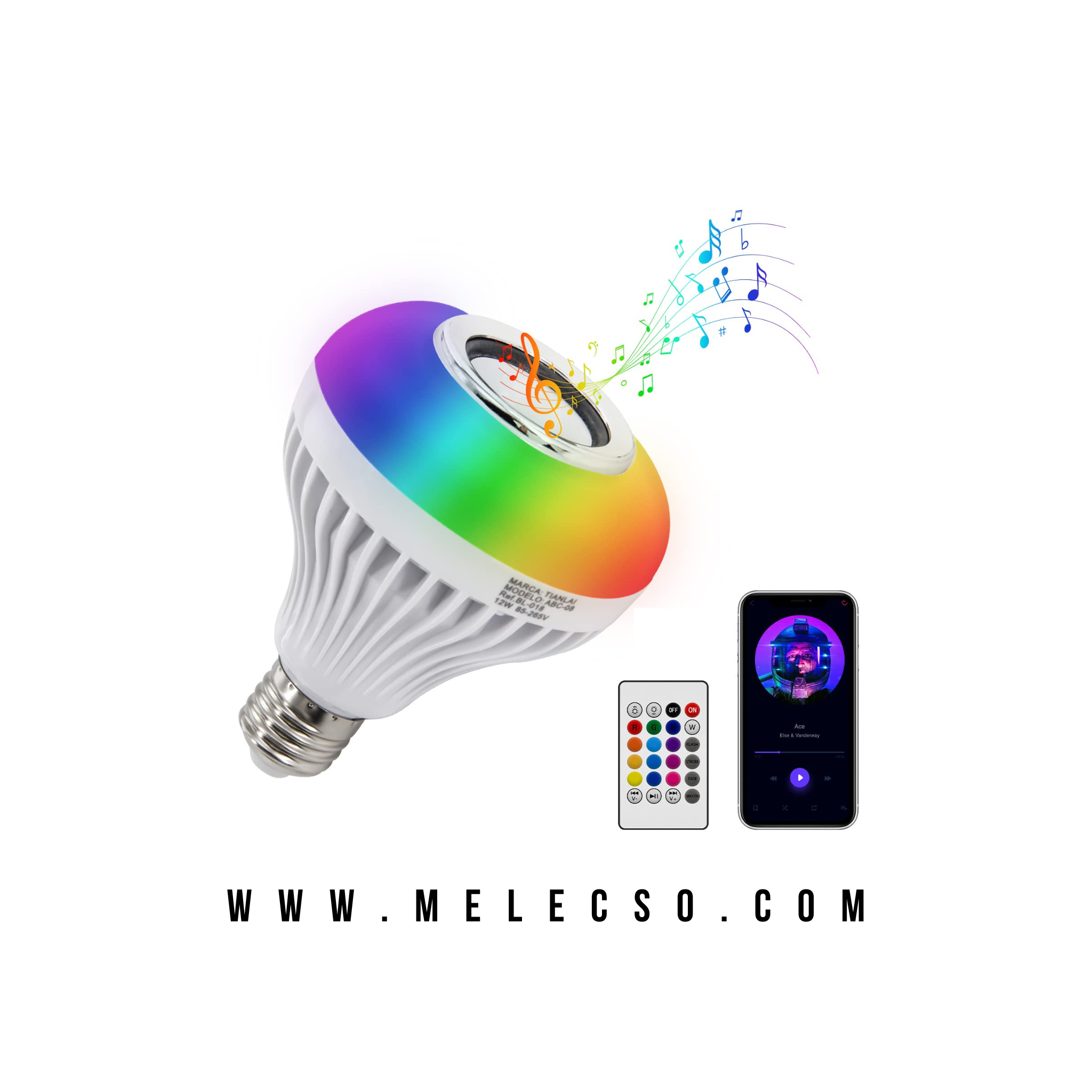Bombillo Parlante Con Bluetooth RGB