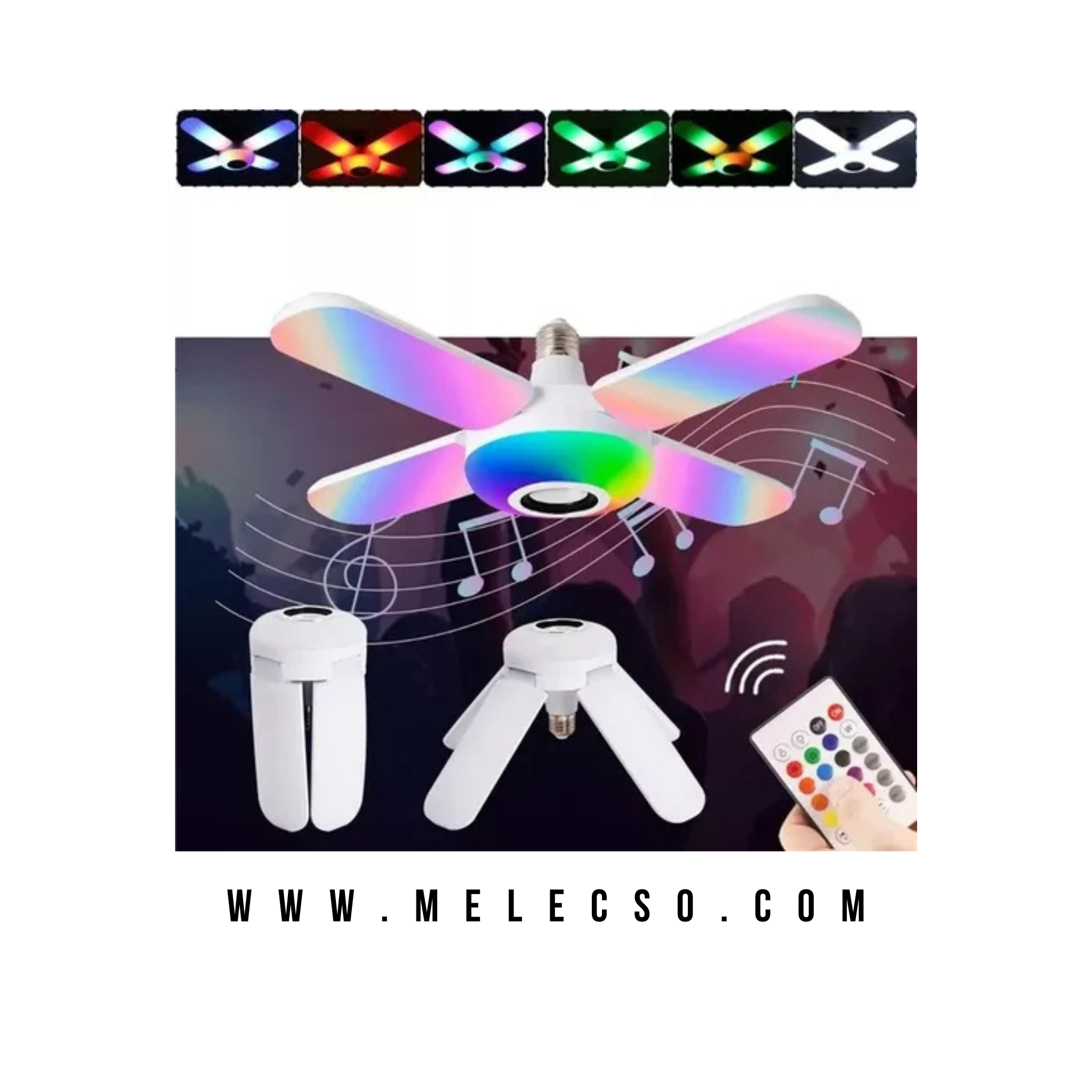 Bombillo Led RGB Parlante 4 Aspas