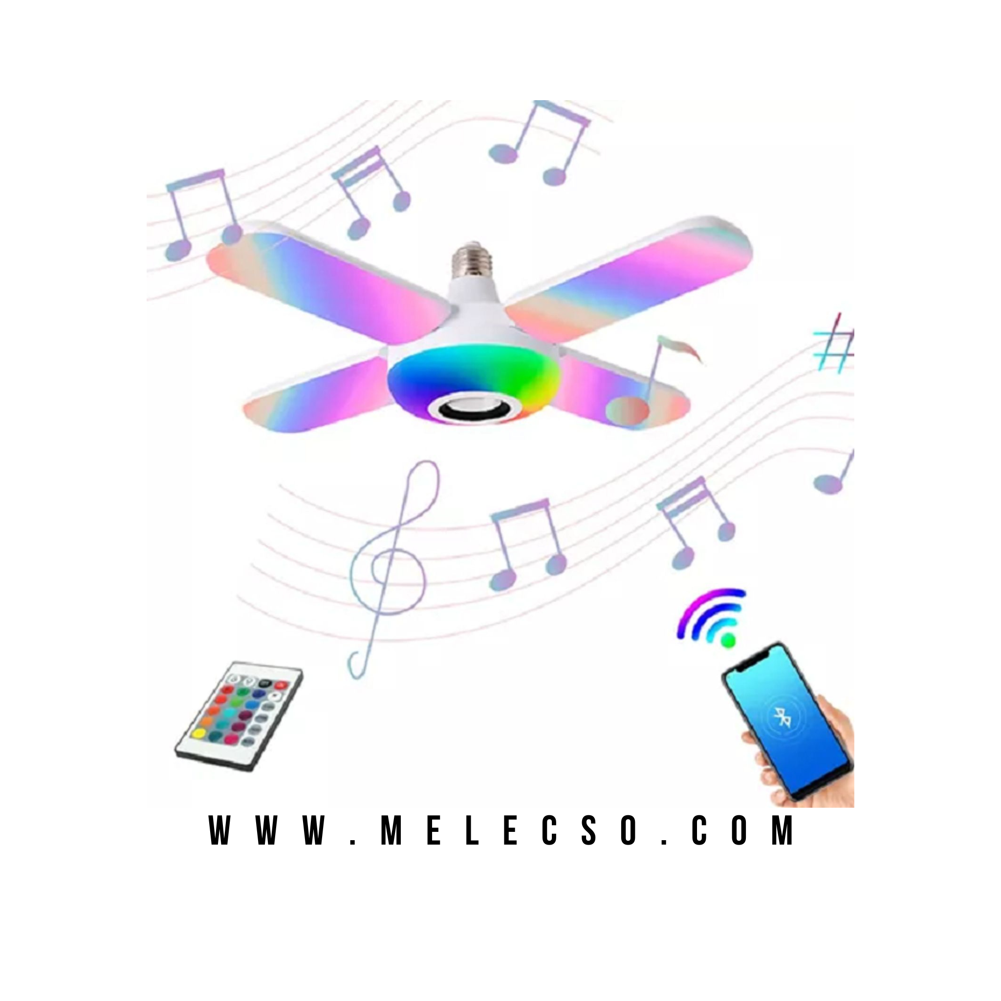 Bombillo Led RGB Parlante 4 Aspas
