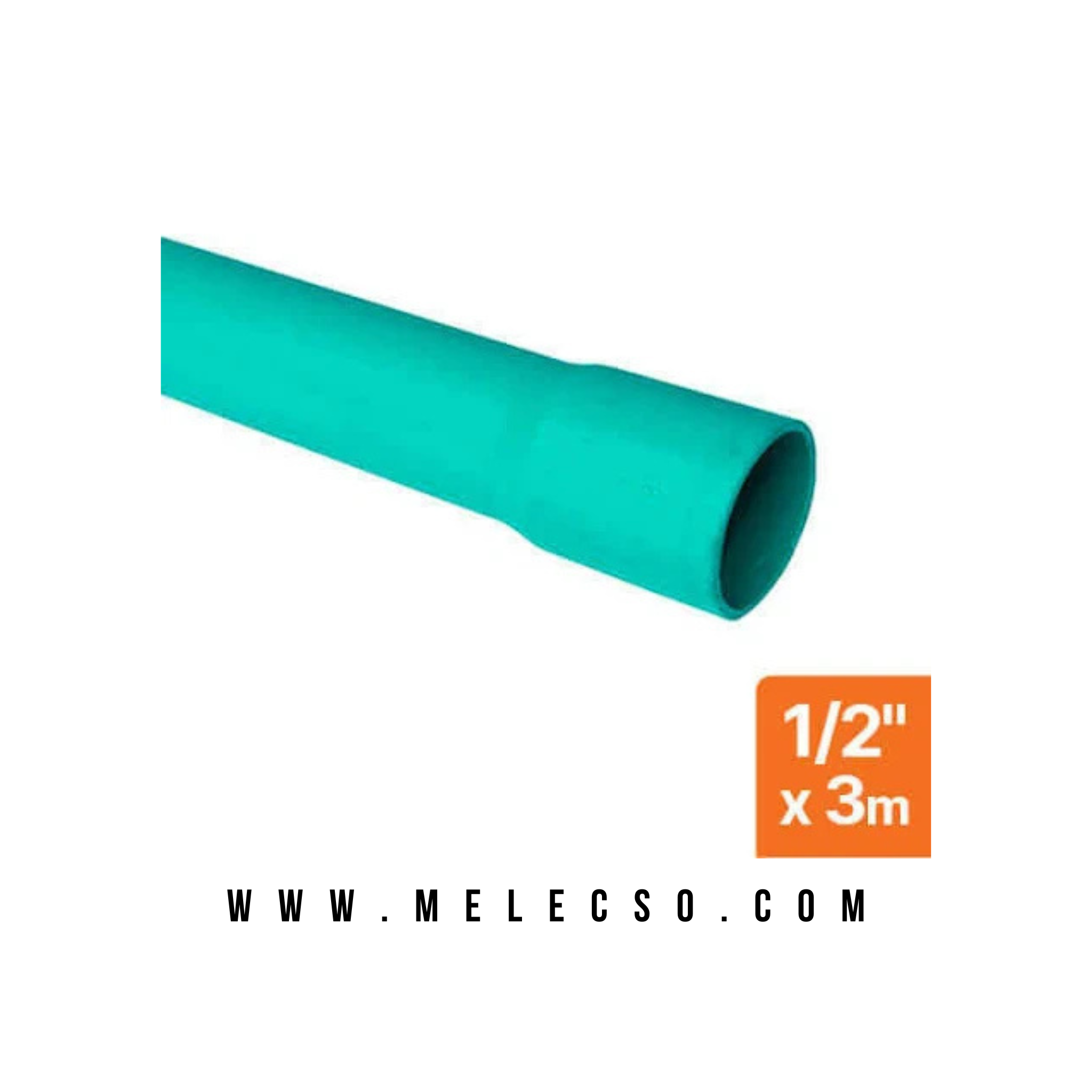 Tubo Conduit PVC 1/2” x 3 Metros – Pesado (Verde)