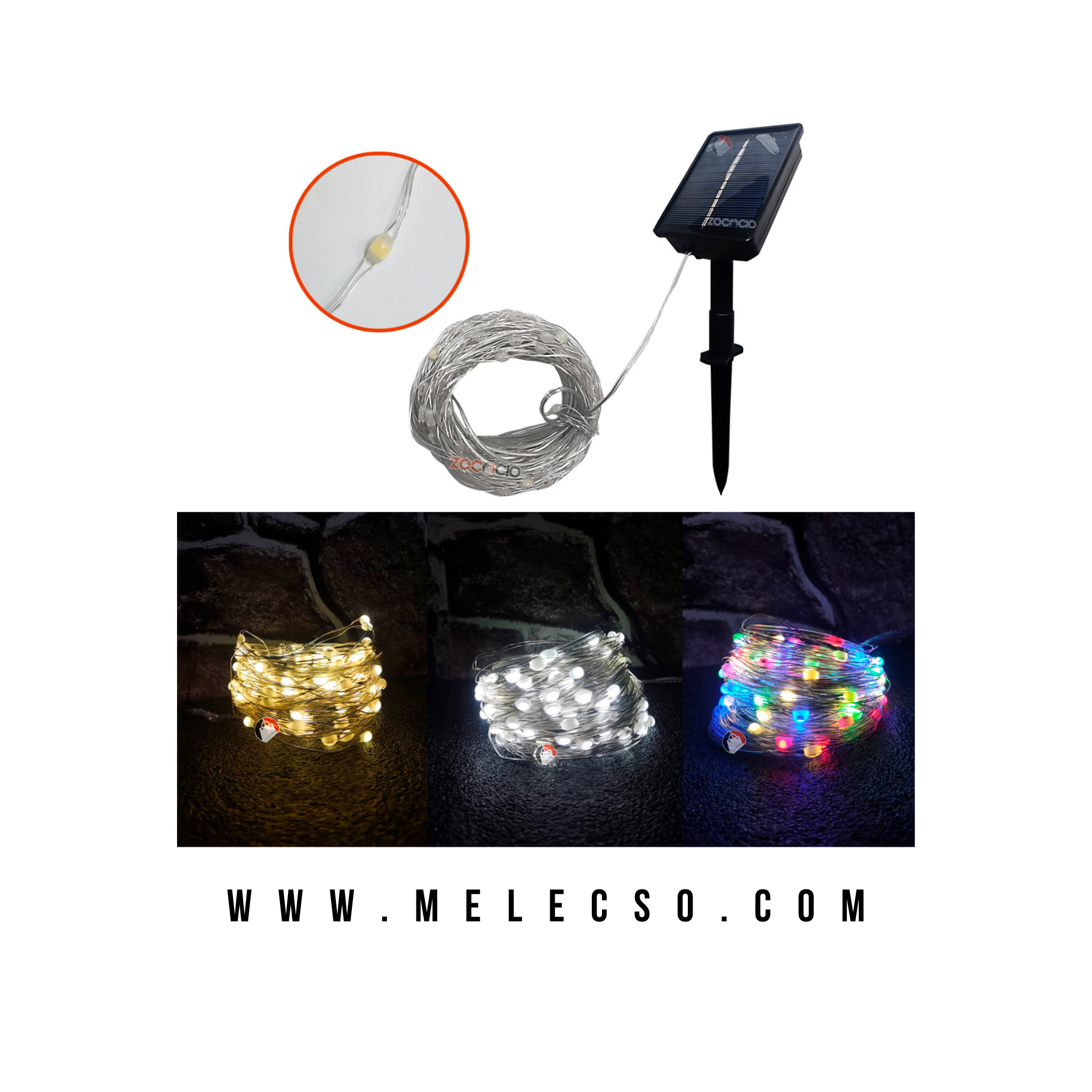Guirnalda Solar de Alambre – 10, 20 y 30 metros